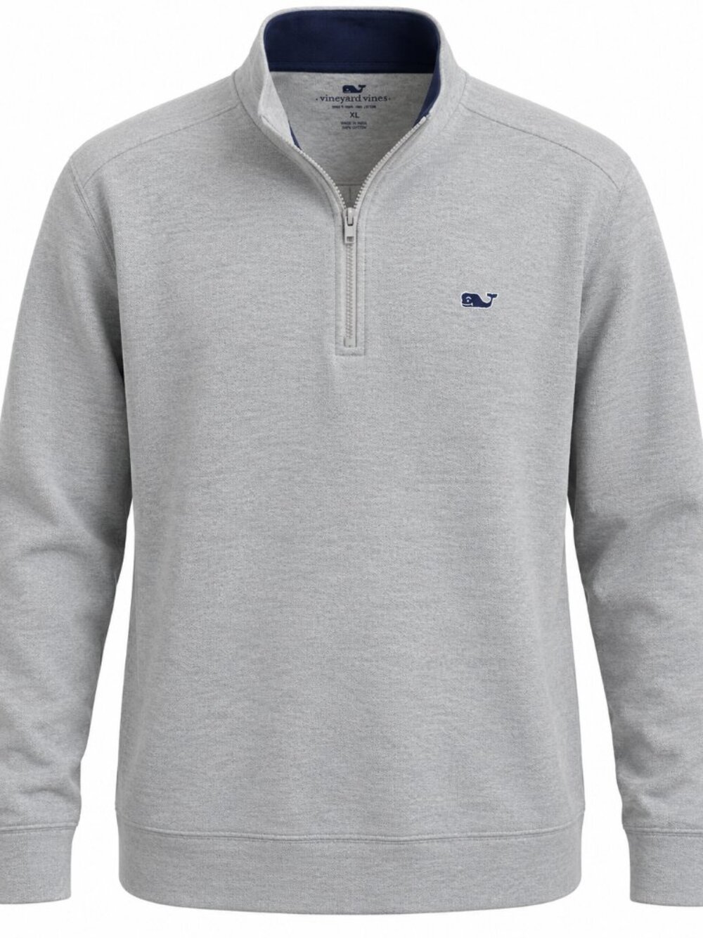 Vineyard Vines Men’s XL Gray Quarter Zip Cotton Pullover Whale Logo